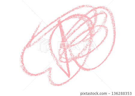 pink pencil strokes isolated on transparent background 136288353