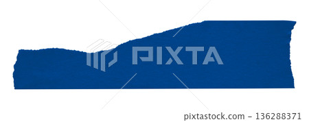 blue crumpled torn tape isolated on transparent background. blue crumpled torn tape isolated on transparent background. 136288371