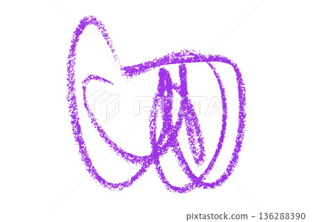 purple pencil strokes isolated on transparent background 136288390