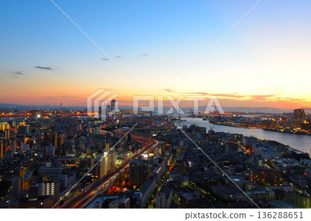 從大阪灣藝術酒店塔樓看到的夜景 136288651