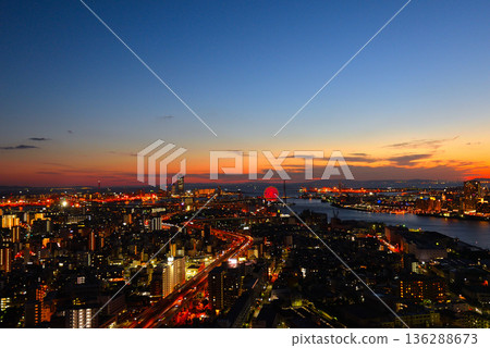 Night view from Art Hotel Osaka Bay Tower Night view from Art Hotel Osaka Bay Tower 136288673