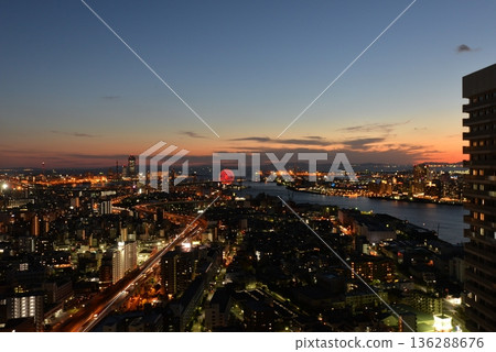 從大阪灣藝術酒店塔樓看到的夜景 136288676