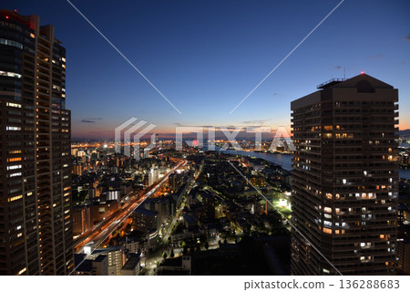 Night view from Art Hotel Osaka Bay Tower Night view from Art Hotel Osaka Bay Tower 136288683