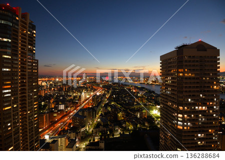 從大阪灣藝術酒店塔樓看到的夜景 136288684