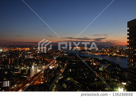Night view from Art Hotel Osaka Bay Tower Night view from Art Hotel Osaka Bay Tower 136288688