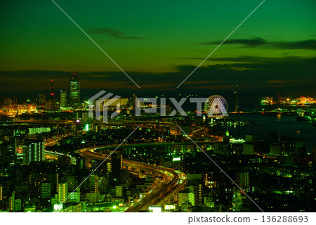 從大阪灣藝術酒店塔樓看到的夜景 136288693