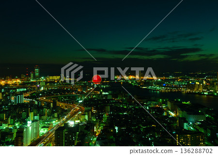 Night view from Art Hotel Osaka Bay Tower Night view from Art Hotel Osaka Bay Tower 136288702