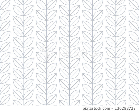 Flower geometric pattern. Seamless vector background. White and gray ornament. Ornament for fabric, wallpaper, packaging. Decorative print Flower geometric pattern. Seamless vector background. White and gray ornament. Ornament for fabric, wallpaper, packaging. Decorative print 136288722
