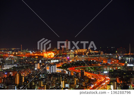 從大阪灣藝術酒店塔樓看到的夜景 136288796