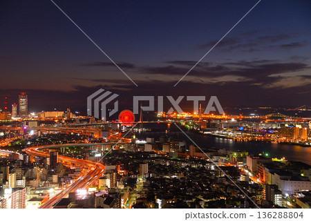 從大阪灣藝術酒店塔樓看到的夜景 136288804