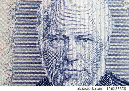 Jon Sigurosson a closeup portrait from old Icelandic money Jon Sigurosson a closeup portrait from old Icelandic money 136288858