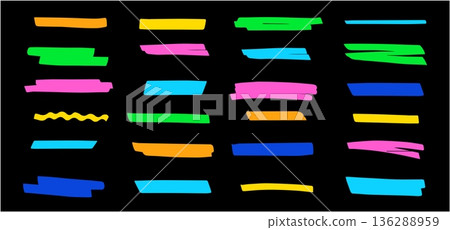 Highlight hand drawn underline. Highlight hand drawn underline. 136288959
