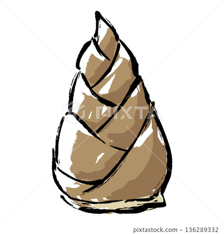 手繪竹筍插圖，筆觸流暢。 136289332