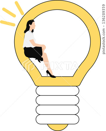 Illustration of a woman with an idea Illustration of a woman with an idea 136289359