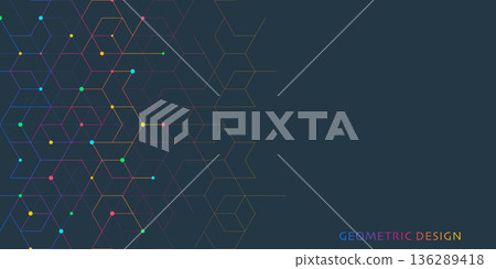 Abstract vector background with simple geometric figures and dots. Graphic design element and polygonal shape pattern 136289418