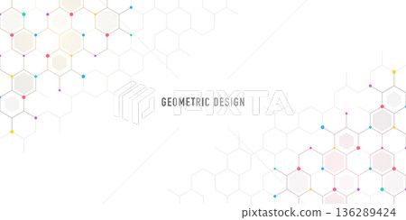 Graphic design element with abstract geometric background of simple hexagon pattern Graphic design element with abstract geometric background of simple hexagon pattern 136289424