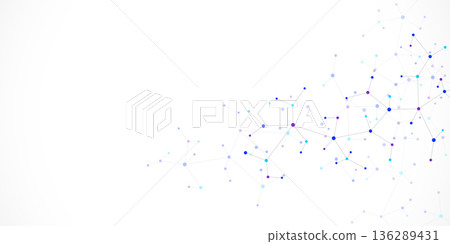 Molecular structure and genetic engineering, molecules DNA, neural network, scientific research. Abstract background for innovation technology, science, healthcare, and medicine Molecular structure and genetic engineering, molecules DNA, neural network, scientific research. Abstract background for innovation technology, science, healthcare, and medicine 136289431