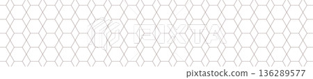 Panoramic Minimalist Seamless Geometric Pattern with Thin Black Lines Forming Hexagons and Diamonds on White Background Panoramic Minimalist Seamless Geometric Pattern with Thin Black Lines Forming Hexagons and Diamonds on White Background 136289577