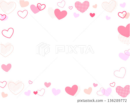 Cute heart pink frame 136289772