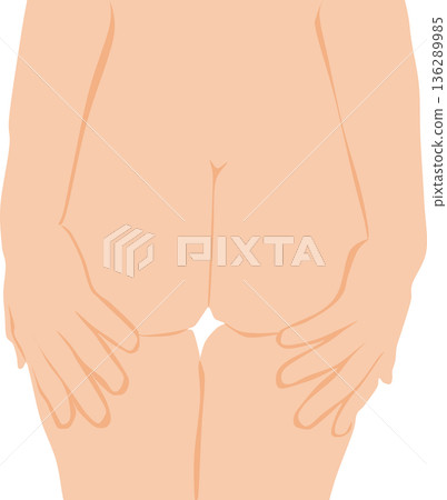 Illustration of a woman who succeeded in dieting 136289985
