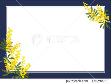 含羞草相框（A4 橫版，海軍藍相框） 136290062