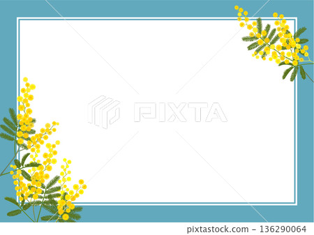 Mimosa Frame (A4 landscape, blue frame) 136290064