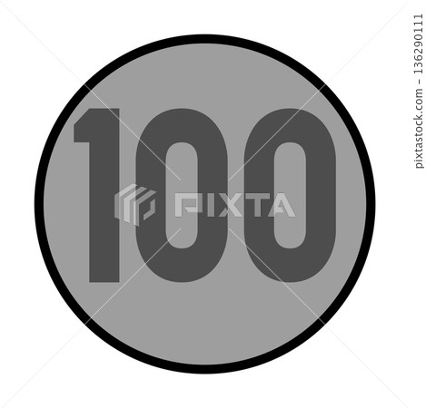 A simple illustration of a 100 yen coin A simple illustration of a 100 yen coin 136290111