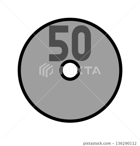 A simple illustration of a 50 yen coin A simple illustration of a 50 yen coin 136290112