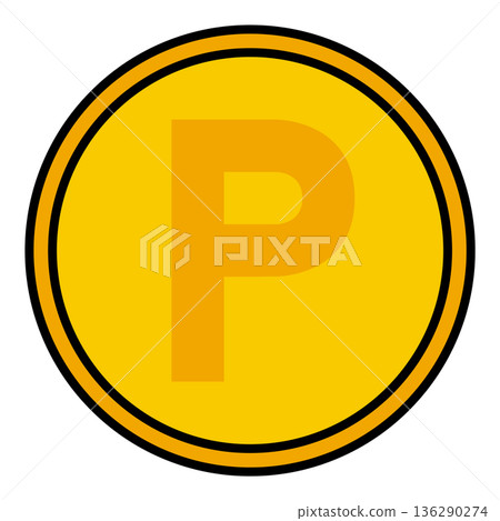 A simple illustration of a point coin (P mark) A simple illustration of a point coin (P mark) 136290274