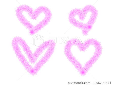 Illustration of a fur heart mark material Illustration of a fur heart mark material 136290471