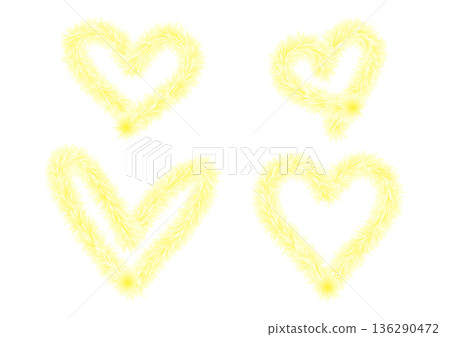 Illustration of a fur heart mark material Illustration of a fur heart mark material 136290472