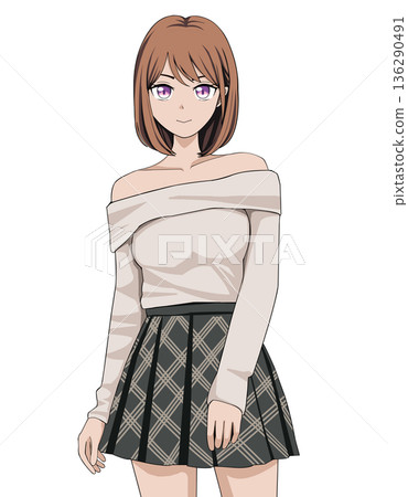 Girl in a skirt 136290491