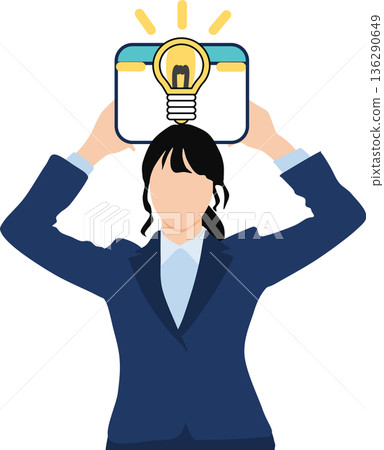 Illustration of a businesswoman with an idea Illustration of a businesswoman with an idea 136290649
