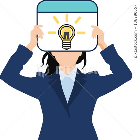 Illustration of a businesswoman with an idea 136290657