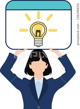 有想法的女商人的插圖 136290658