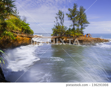 beautiful morning view indonesia panorama landscape beach with beauty color and sky natural light 136291008