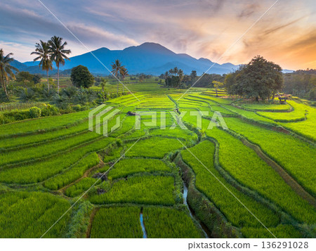 beautiful morning view indonesia panorama landscape beach with beauty color and sky natural light 136291028