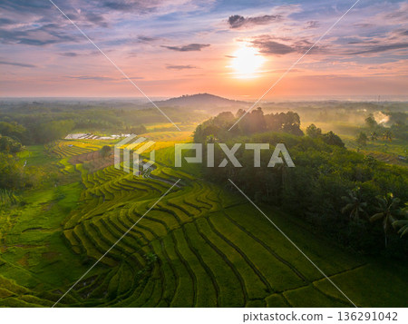 beautiful morning view indonesia panorama landscape beach with beauty color and sky natural light beautiful morning view indonesia panorama landscape beach with beauty color and sky natural light 136291042