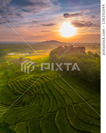 beautiful morning view indonesia panorama landscape beach with beauty color and sky natural light beautiful morning view indonesia panorama landscape beach with beauty color and sky natural light 136291044