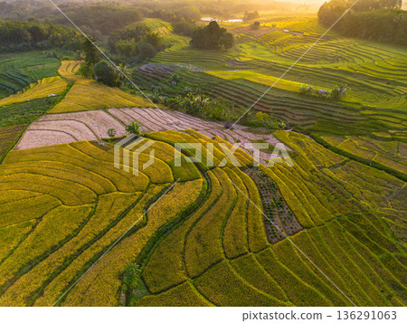 beautiful morning view indonesia panorama landscape beach with beauty color and sky natural light 136291063