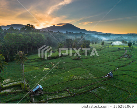 beautiful morning view indonesia panorama landscape beach with beauty color and sky natural light beautiful morning view indonesia panorama landscape beach with beauty color and sky natural light 136291069