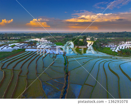beautiful morning view indonesia panorama landscape beach with beauty color and sky natural light 136291078
