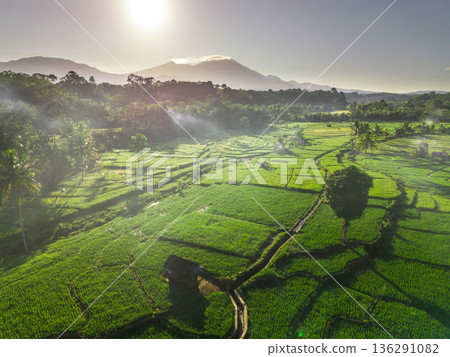 beautiful morning view indonesia panorama landscape beach with beauty color and sky natural light beautiful morning view indonesia panorama landscape beach with beauty color and sky natural light 136291082
