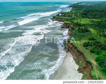 beautiful morning view indonesia panorama landscape beach with beauty color and sky natural light beautiful morning view indonesia panorama landscape beach with beauty color and sky natural light 136291083