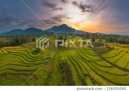 beautiful morning view indonesia panorama landscape beach with beauty color and sky natural light 136291088