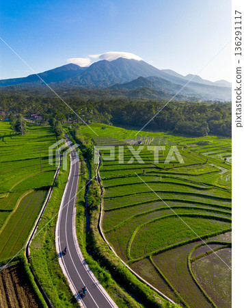 beautiful morning view indonesia panorama landscape beach with beauty color and sky natural light beautiful morning view indonesia panorama landscape beach with beauty color and sky natural light 136291117