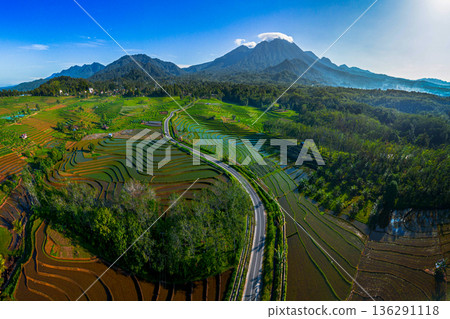 beautiful morning view indonesia panorama landscape beach with beauty color and sky natural light 136291118