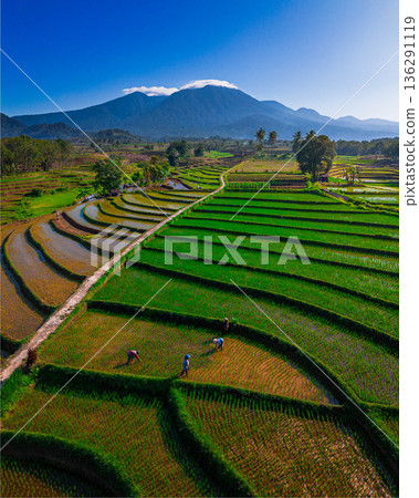 beautiful morning view indonesia panorama landscape beach with beauty color and sky natural light beautiful morning view indonesia panorama landscape beach with beauty color and sky natural light 136291119