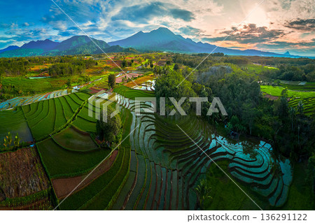 beautiful morning view indonesia panorama landscape beach with beauty color and sky natural light 136291122
