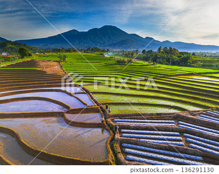 beautiful morning view indonesia panorama landscape beach with beauty color and sky natural light beautiful morning view indonesia panorama landscape beach with beauty color and sky natural light 136291130